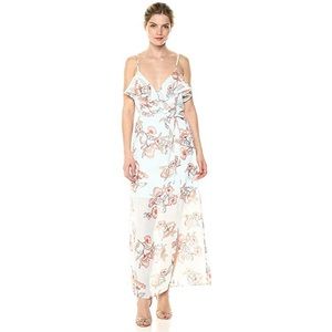 Faux Wrap Floral Maxi Dress